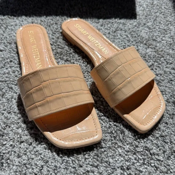 Stuart Weitzman Summer Slide Sandal Mango Color Shoe Size 8.5 NEW